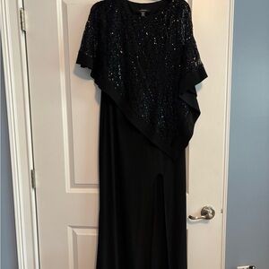 R&M Richards Black Sequin Gown